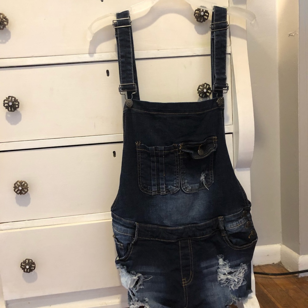Denim Overall Shorts